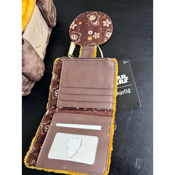 Loungefly Star Wars Plush Pocket Wicket Backpack and Wallet Set NWT main image 4